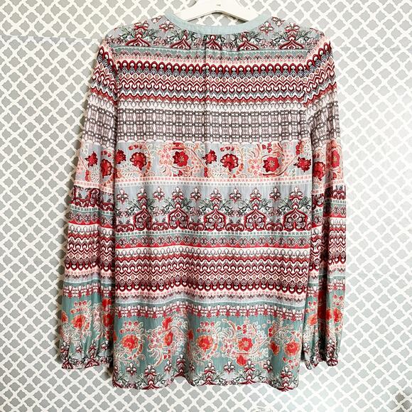 VINTAGE AMERICA Blue Boho Style Peasant Blouse – Size L - Picture 6 of 8